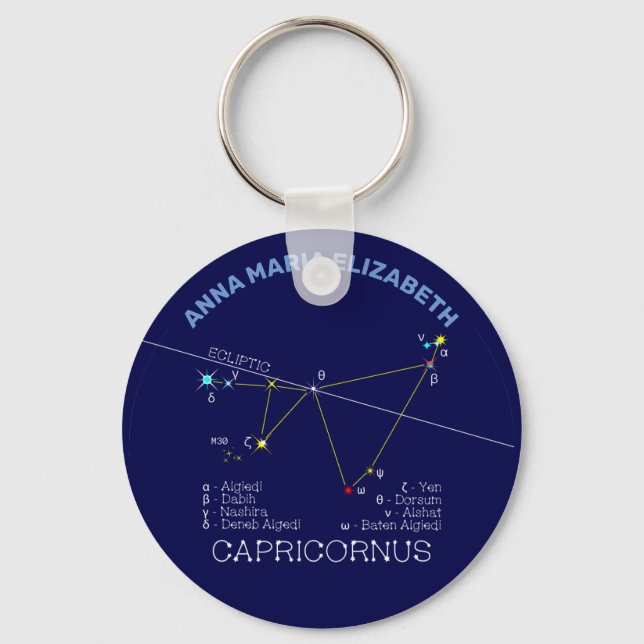 Zodiac Constellation Capricornus Key Ring (Front)