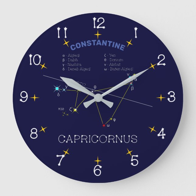 Zodiac Constellation Capricornus Large Clock (Front)