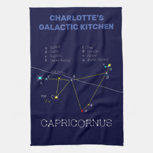 Zodiac Constellation Capricornus Tea Towel