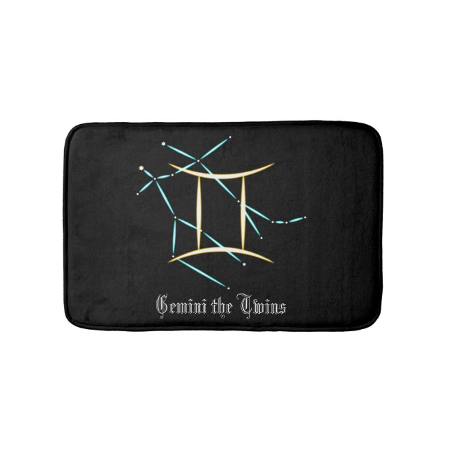 Zodiac Constellation Gemini Bath Mat (Front)