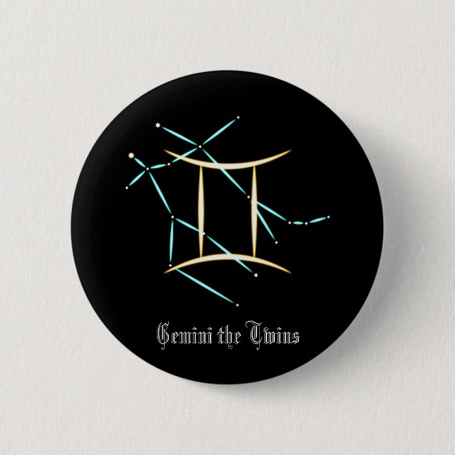 Zodiac Constellation Gemini Button (Front)