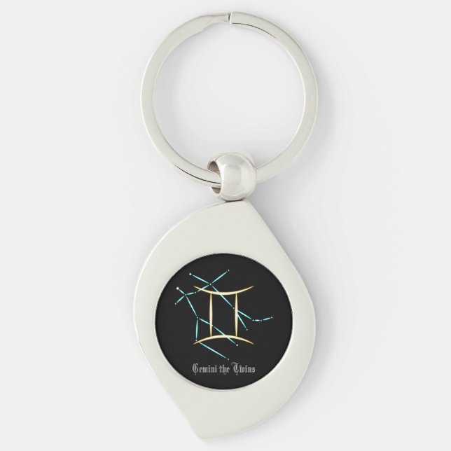 Zodiac Constellation Gemini Keychain (Front)