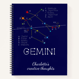Zodiac Constellation Gemini Notebook