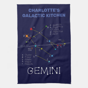Zodiac Constellation Gemini Tea Towel