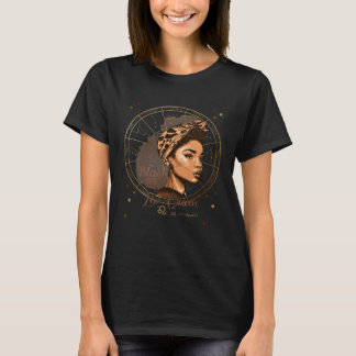 Zodiac Constellation Leo Black Queen T-Shirt