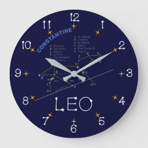 Zodiac Constellation Leo Large Clock