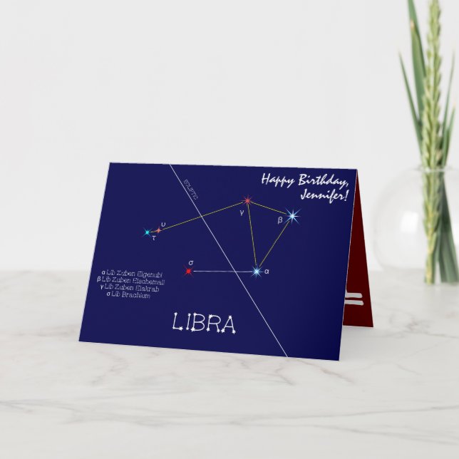 Zodiac Constellation Libra Card (Front)