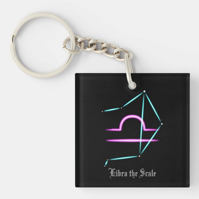 Zodiac Constellation Libra Keychain (Front)