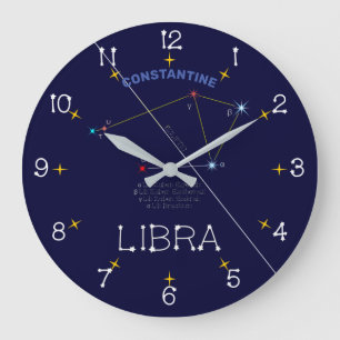 Zodiac Constellation Libra Large Clock