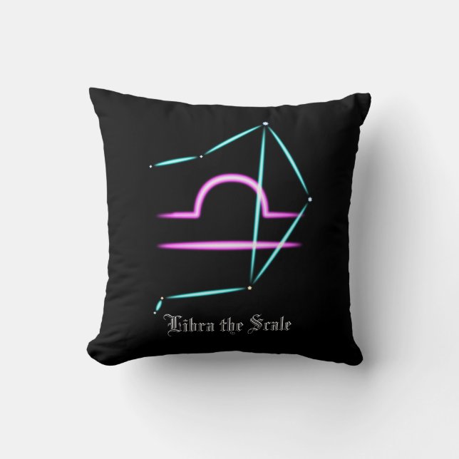Zodiac Constellation Libra Throw Pillow (Front)
