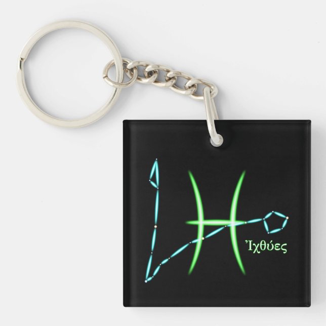 Zodiac Constellation Pisces Keychain (Front)