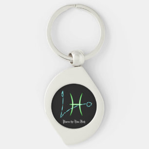 Zodiac Constellation Pisces Metal Keychain