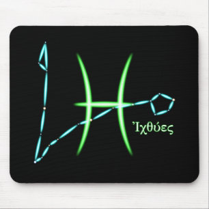 Zodiac Constellation Pisces Mouse Pad