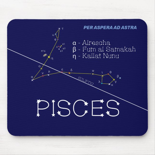 Zodiac Constellation Pisces Mouse Pad (Front)