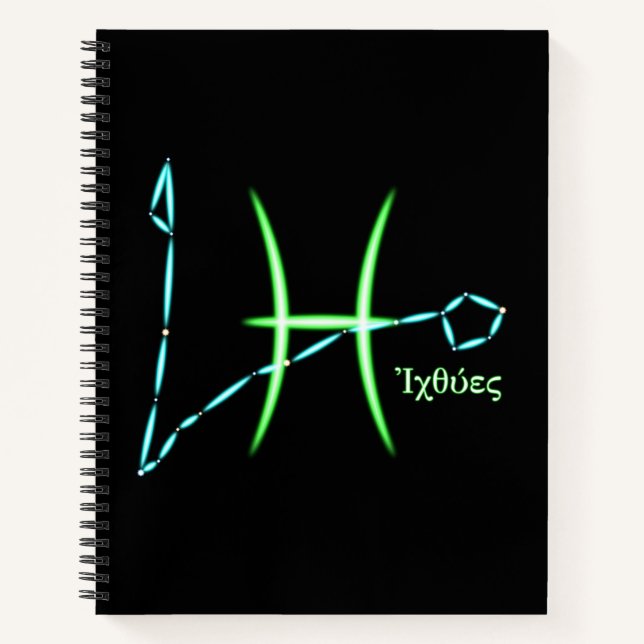 Zodiac Constellation Pisces Notebook (Front)