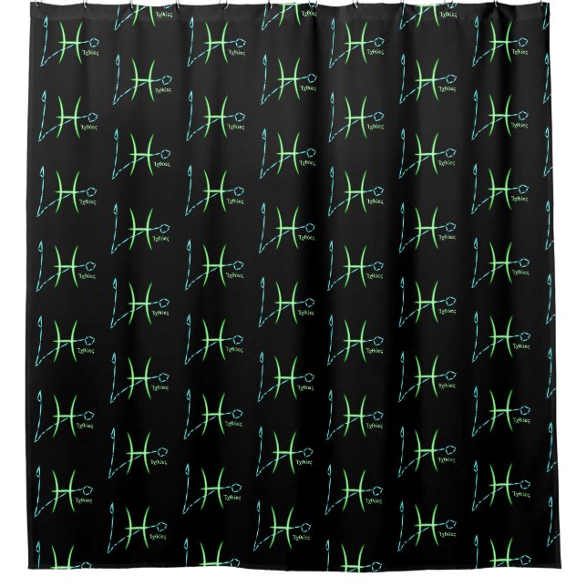 Zodiac Constellation Pisces Shower Curtain (Front)