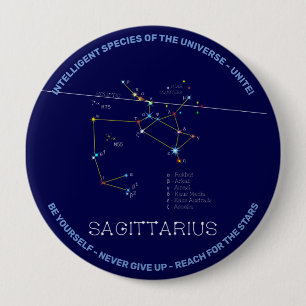 Zodiac Constellation Sagittarius 10 Cm Round Badge
