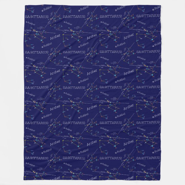 Zodiac Constellation Sagittarius Fleece Blanket (Front)