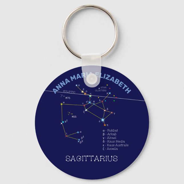 Zodiac Constellation Sagittarius Key Ring (Front)