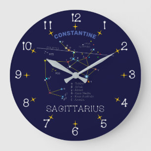 Zodiac Constellation Sagittarius Large Clock