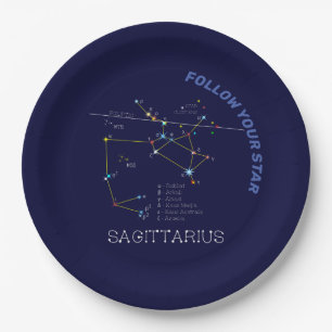 Zodiac Constellation Sagittarius Paper Plate