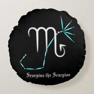 Zodiac Constellation Scorpio Round Pillow