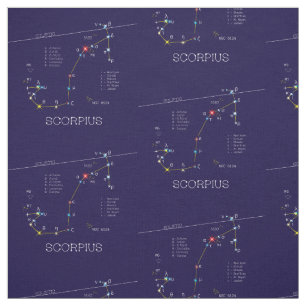 Zodiac Constellation Scorpius Fabric