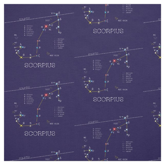 Zodiac Constellation Scorpius Fabric (Swatch)