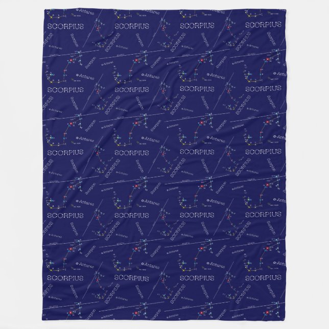 Zodiac Constellation Scorpius Fleece Blanket (Front)