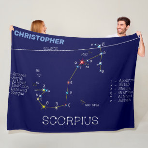 Zodiac Constellation Scorpius Fleece Blanket