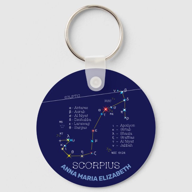 Zodiac Constellation Scorpius Key Ring (Front)