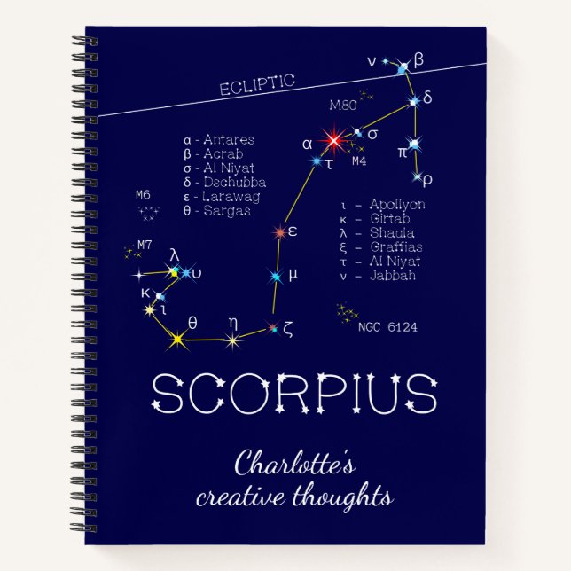 Zodiac Constellation Scorpius Notebook (Front)