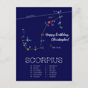 Zodiac Constellation Scorpius Postcard