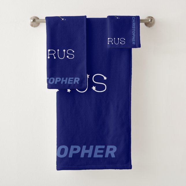 Zodiac Constellation Taurus Bath Towel Set (Insitu)