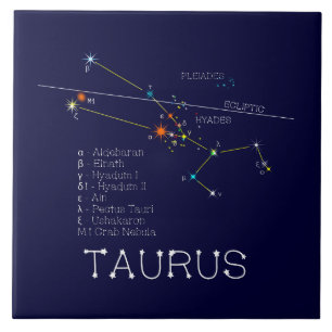 Zodiac Constellation Taurus Ceramic Tile