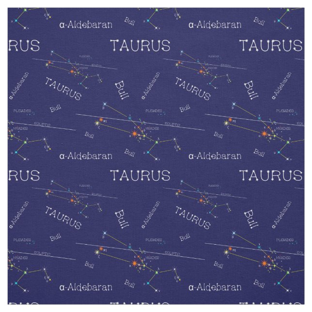 Zodiac Constellation Taurus Fabric (Swatch)