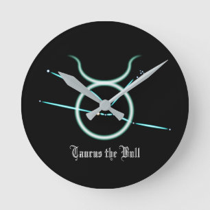 Zodiac Constellation Taurus  Round Clock