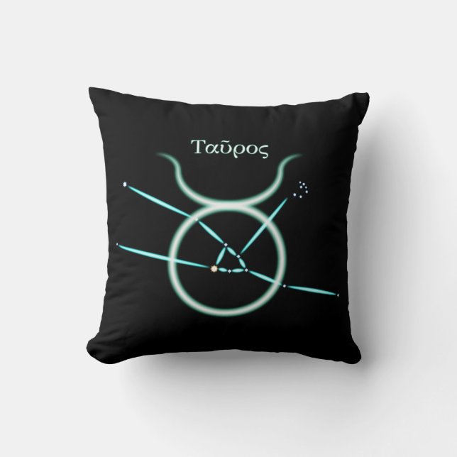 Zodiac Constellation Taurus Throw Pillow (Front)
