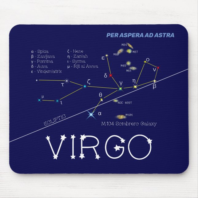 Zodiac Constellation Virgo Mouse Pad (Front)