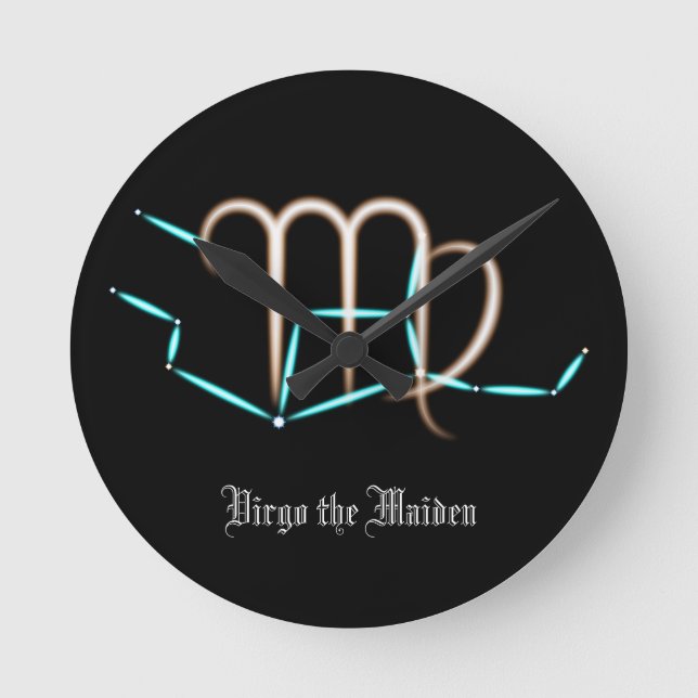 Zodiac Constellation Virgo Round Clock (Front)