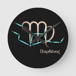 Zodiac Constellation Virgo Round Clock