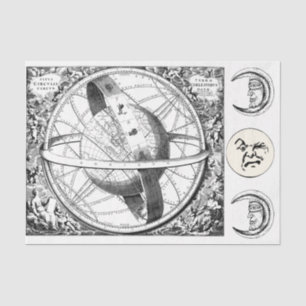 Zodiac Constellations 22 Black White Tissue Paper