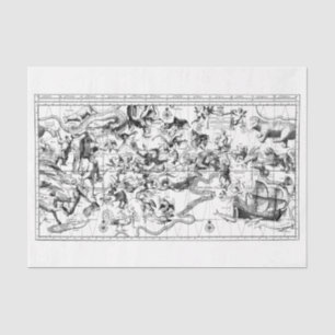 Zodiac Constellations Black White Tissue Paper