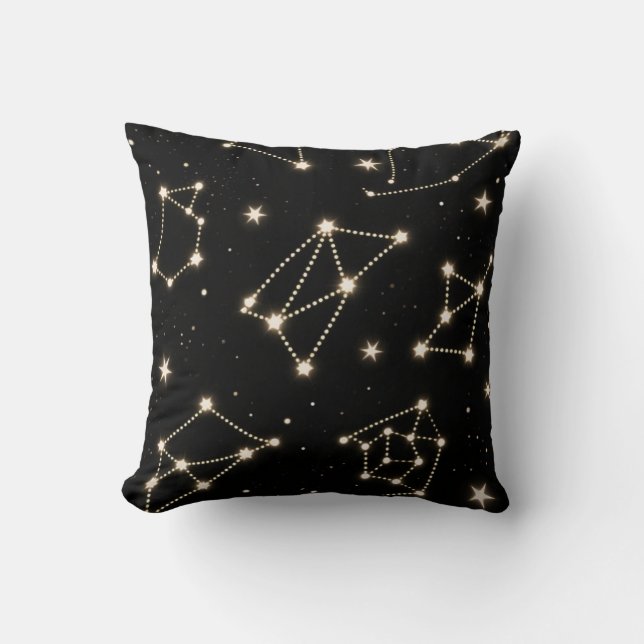 Zodiac Constellations Pattern throw pillow (Front)
