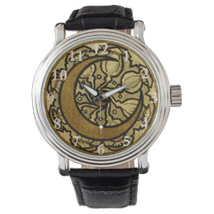 Zodiac Crescent Moon Mucha Watch