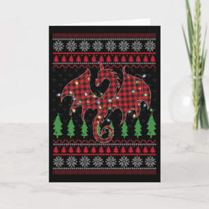 Zodiac Dragon Ugly Christmas Lights Dragon Lover Card