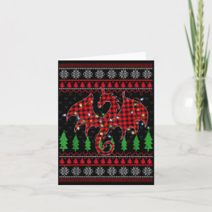 Zodiac Dragon Ugly Sweater Christmas Lights Dragon Card