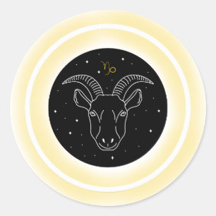 Zodiac Earth Element Capricorn Classic Round Sticker