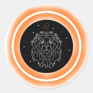 Zodiac Fire Element Leo Classic Round Sticker