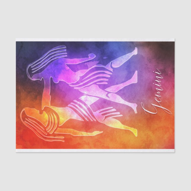 Zodiac : Gemini Colourful Candy Colours Tissue Paper (Front)